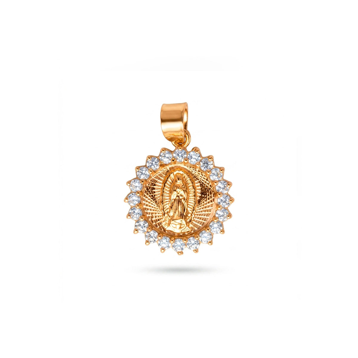 dije virgen con zirconia