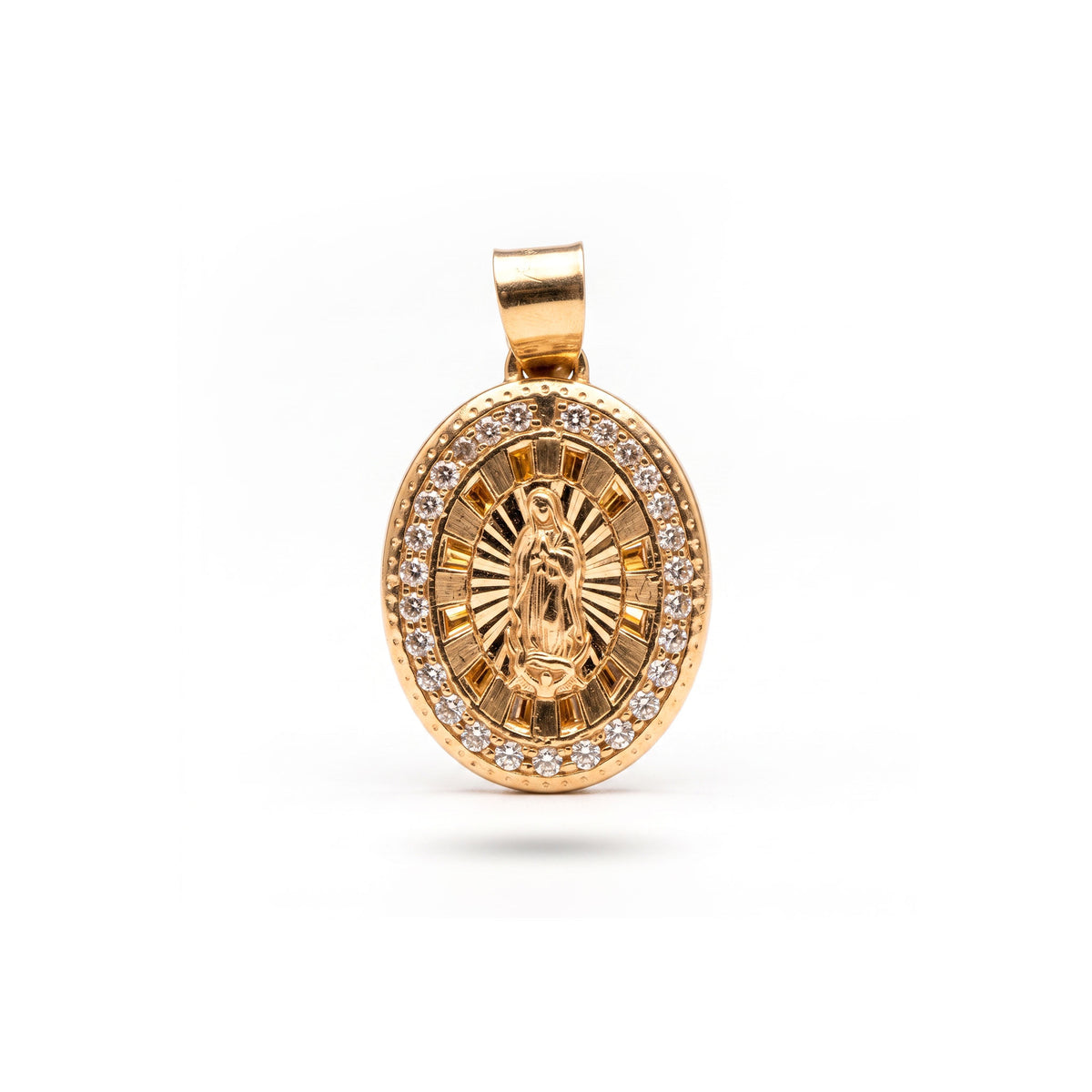 dije virgen con zirconia